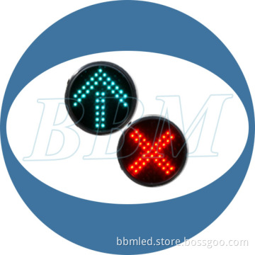 Red Cross and Green Arrow Traffic Light Module with Clear Lens